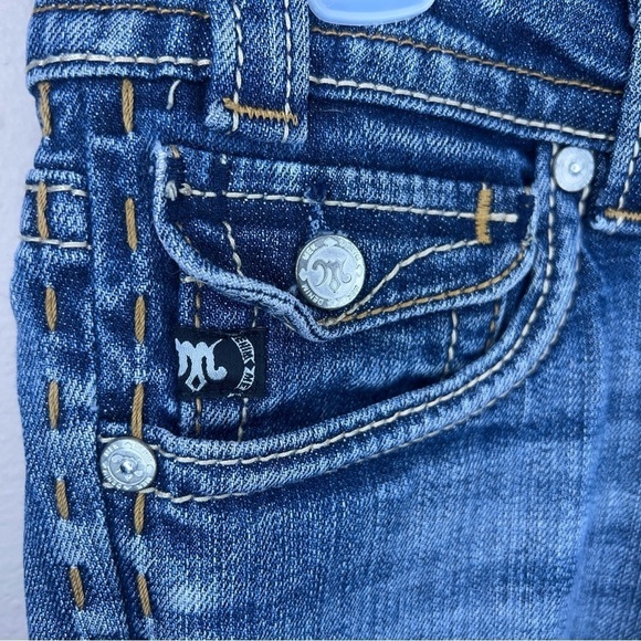 SIZE 28X34 MEK JEANS BLUE DENIM JEANS BOOT CUT PANTS COTTON BLEND - Picture 3 of 14